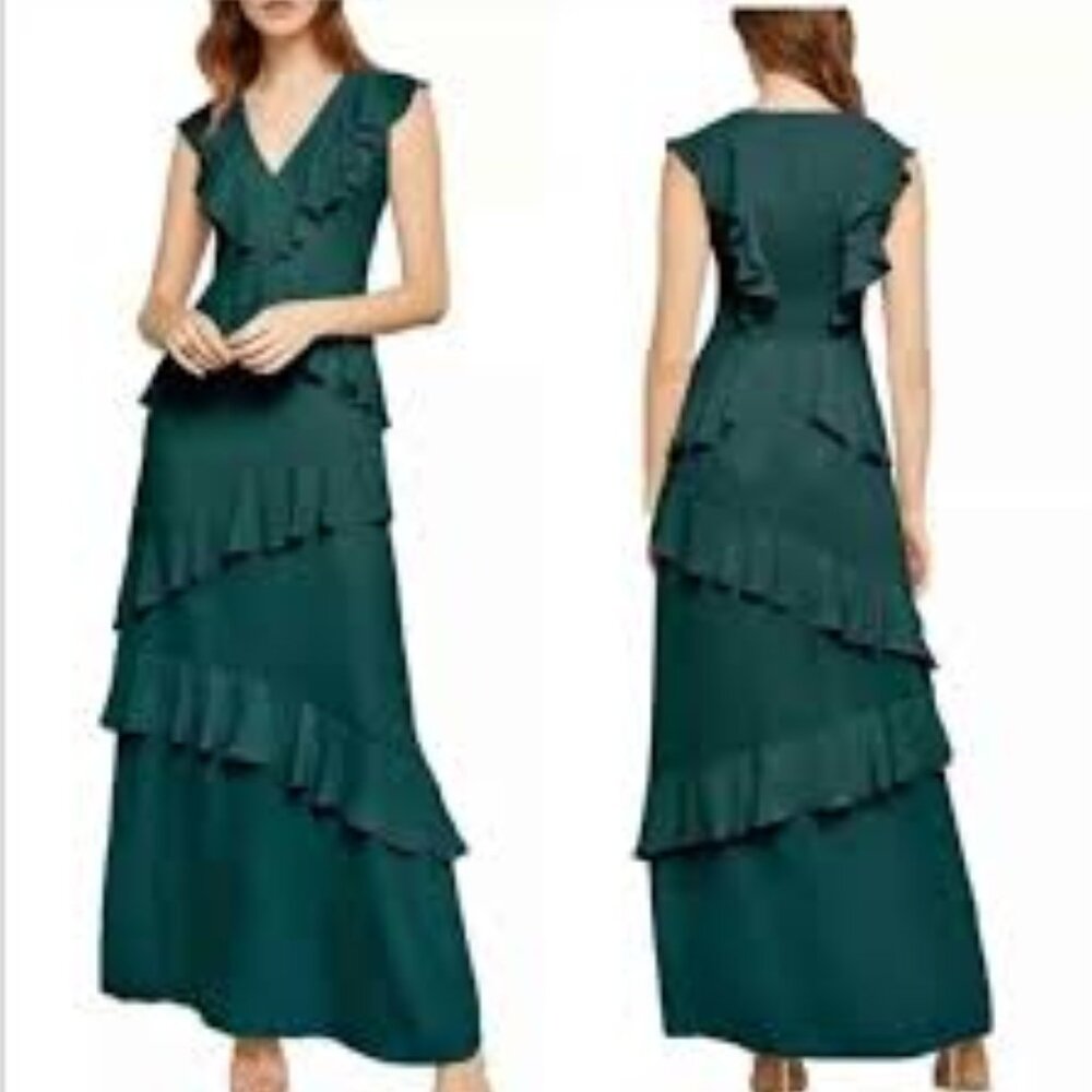 NWT deep hunter dress BCBGMaxAzria ruffle dress, size 6